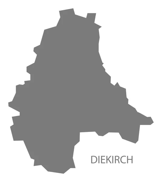 Diekirch Luxemburgo Mapa gris — Archivo Imágenes Vectoriales