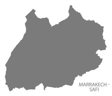Marakeş - Fas Haritası Safi gri