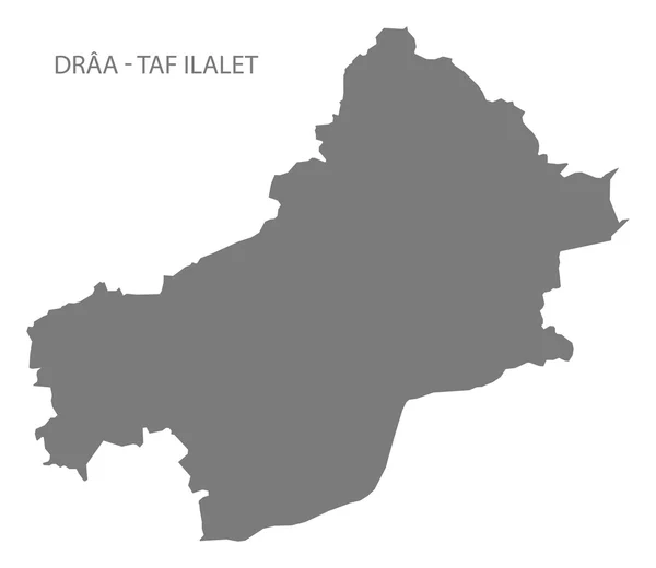 Draa - Taf Ilalet Marruecos Mapa gris — Vector de stock
