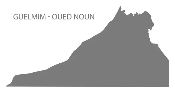 Guelmim - oued Nomen Marokko Karte grau — Stockvektor