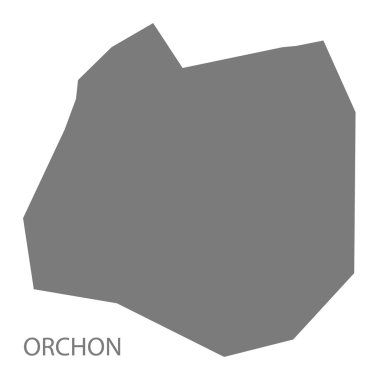 Orchon Moğolistan Haritası gri