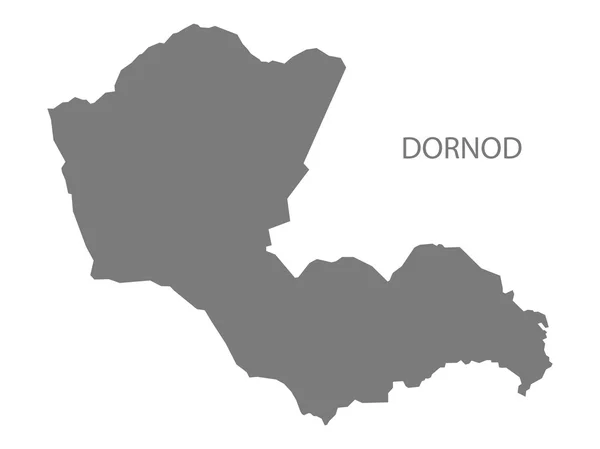 Dornod Mongolia Mapa gris — Vector de stock