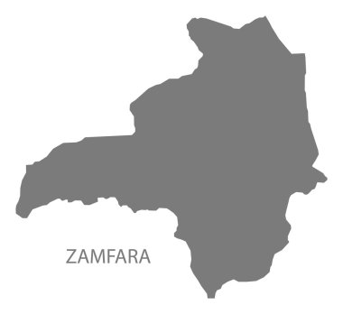 Zamfara Nijerya harita gri