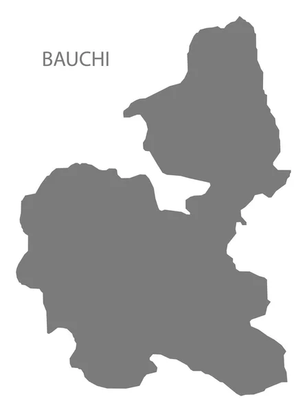 Bauchi Nigeria kaart grijs — Stockvector