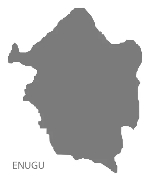 Enugu Nigeria Mapa gris — Vector de stock