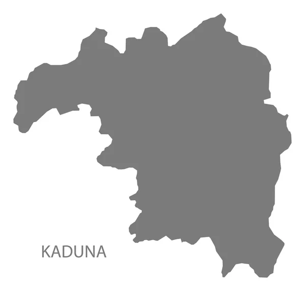 Kaduna Nigeria Mapa gris — Vector de stock