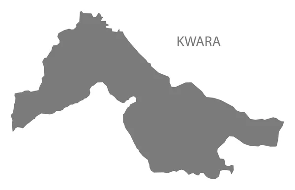 Kwara Nigeria Mapa gris — Vector de stock