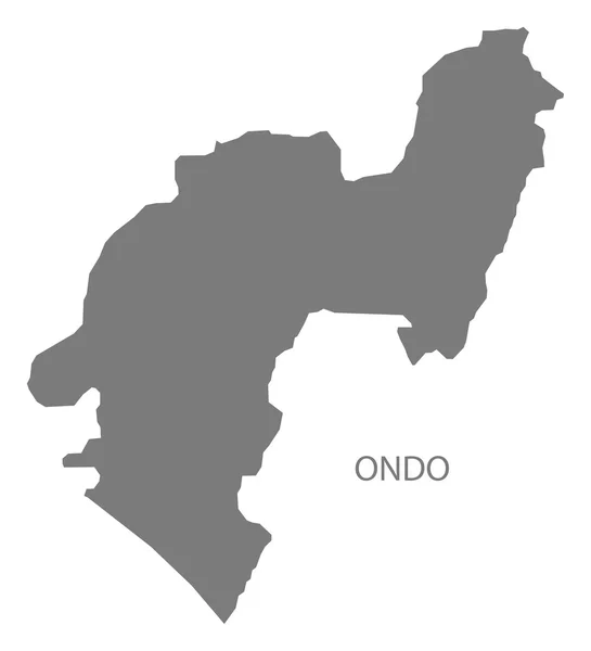 Ondo nigeria karte grau — Stockvektor