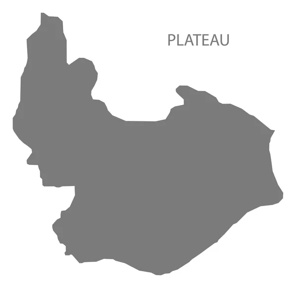 Plateau Nigeria Mapa gris — Vector de stock