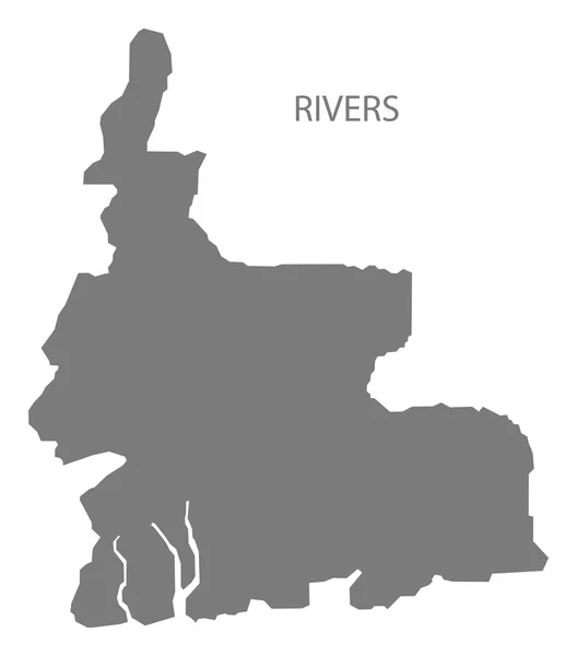 Rivers Nigeria Map grey — Stock vektor