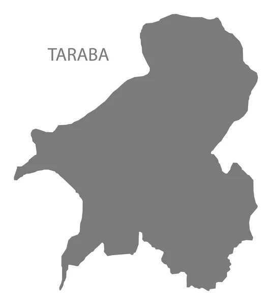 Taraba Nigeria Kort grå – Stock-vektor