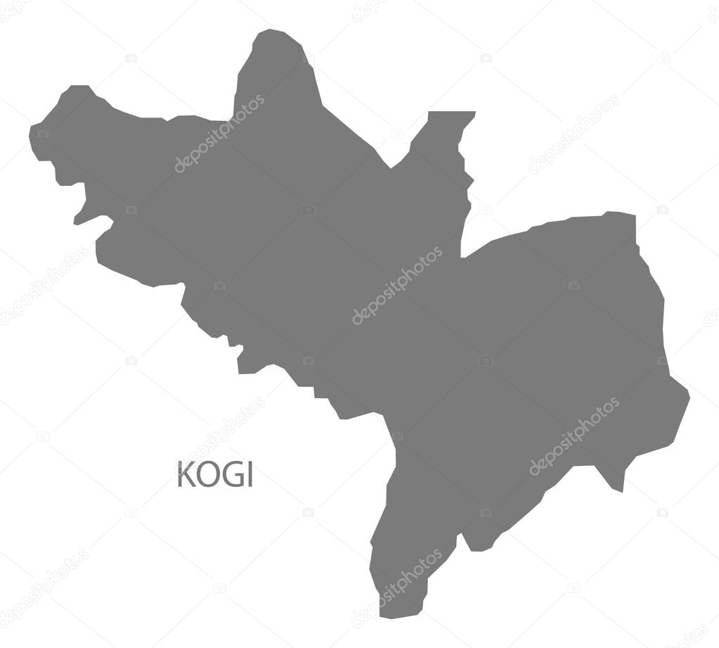 Kogi Nigeria Map grey