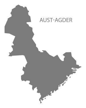 Aust-Agder Norveç harita gri