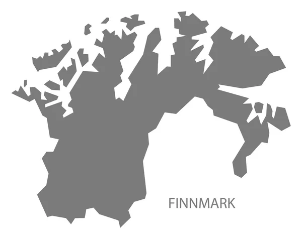 Finnmark Noruega Mapa cinzento —  Vetores de Stock