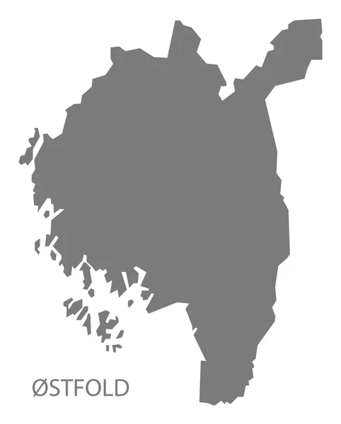 Ostfold Norway Map Grey — стоковый вектор