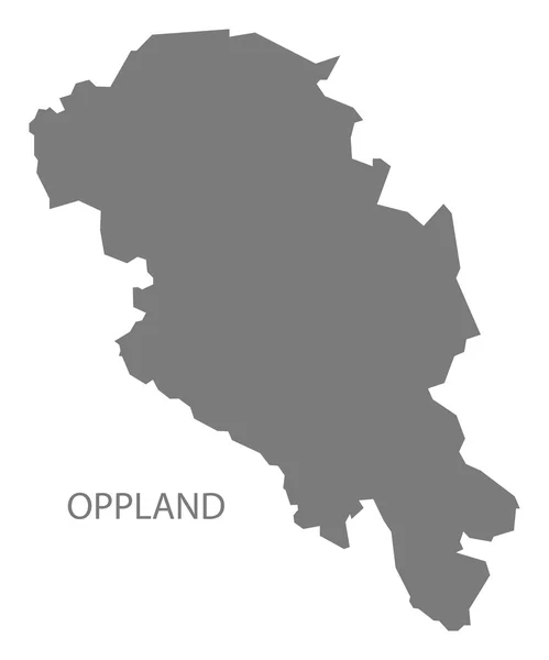 Oppland Norway Map grey — ストックベクタ