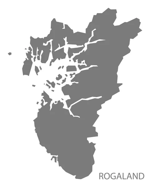 Rogaland Norvegia Mappa grey — Vettoriale Stock