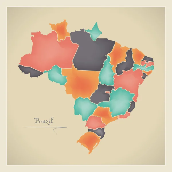 Brasil mapa ilustración ilustración de color 3D — Foto de Stock