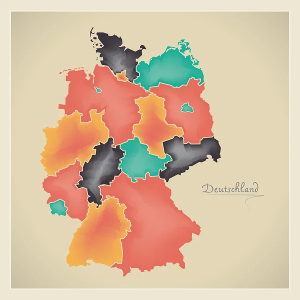 Germany map artwork 3D color illustration — Stockfoto