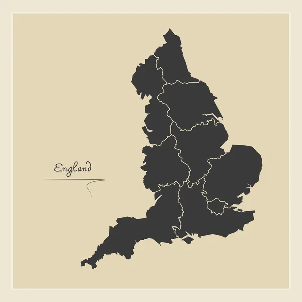 Inglaterra mapa arte ilustração cor preta — Fotografia de Stock