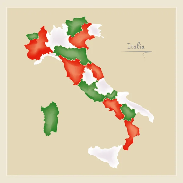 Olaszország Térkép grafika színes illusztráció — Stock Fotó