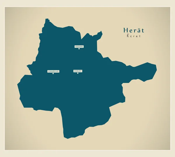 Mapa moderno - Herat AF — Archivo Imágenes Vectoriales