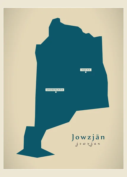 Mapa moderno - Jowzjan AF — Vector de stock