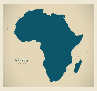 Modern harita - Afrika kıtasının tam