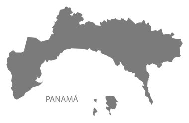 Panama devlet harita gri