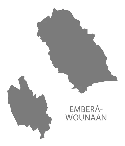 Embera-Wounaan Panamá Mapa gris — Vector de stock