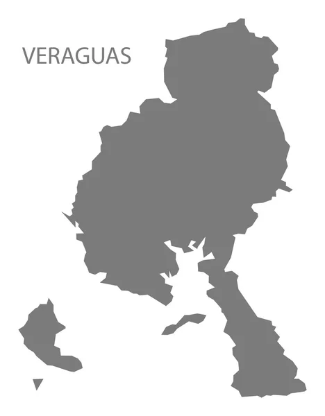 Veraguas Panamá Mapa gris — Vector de stock