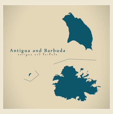 Modern harita - Antigua ve Barbuda Ag