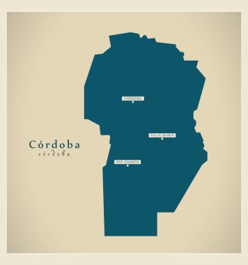 Modern Map - Cordoba AR clipart