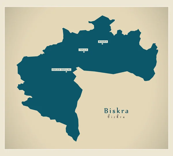 Mapa moderno - Biskra DZ — Vector de stock