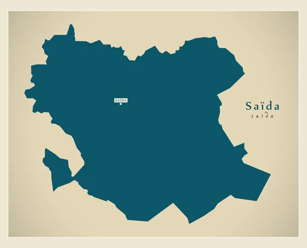 Modern harita - Saida Dz — Stok Vektör