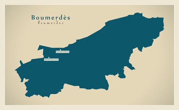 Mapa moderno - Boumerdes DZ — Vector de stock