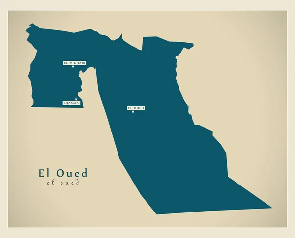Mappa moderna - El Oued DZ — Vettoriale Stock