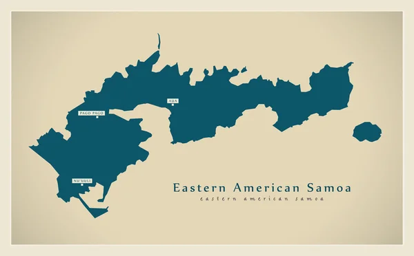 Mappa moderna - Samoa Orientali Americane AS — Vettoriale Stock