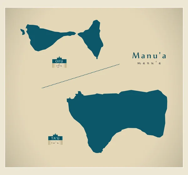 Mappa moderna - Manu'a AS — Vettoriale Stock