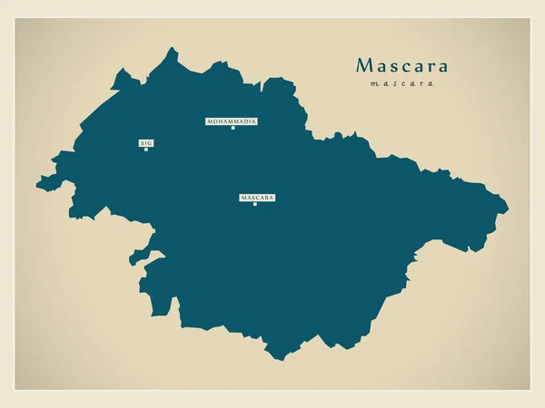 Mappa moderna - Mascara DZ — Vettoriale Stock