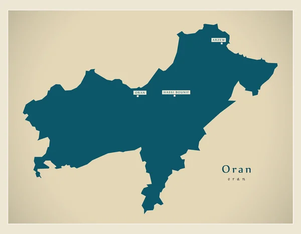 Mappa moderna - Oran DZ — Vettoriale Stock