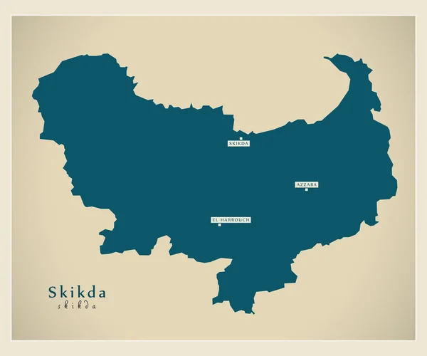 Mapa moderno - Skikda DZ — Vector de stock