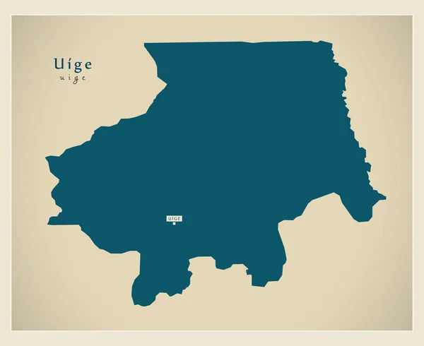 Mapa moderno - Uige AO — Archivo Imágenes Vectoriales