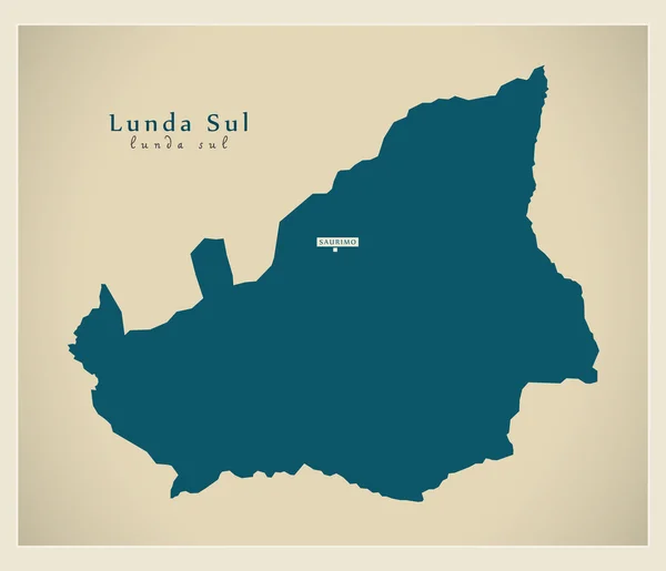 Modern Map - Lunda Sul AO — Wektor stockowy