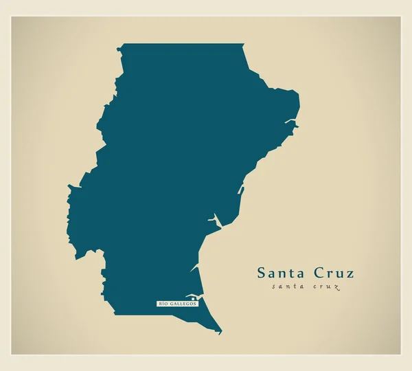 Mappa moderna - Santa Cruz AR — Vettoriale Stock