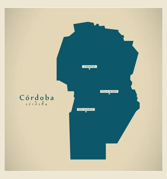 Mapa moderno - Córdoba AR — Vector de stock