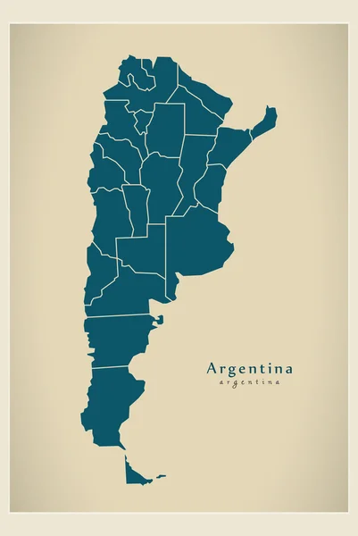 Mapa Moderno - Argentina com províncias AR —  Vetores de Stock