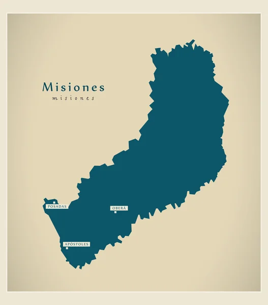 Modern harita - Misiones Ar — Stok Vektör