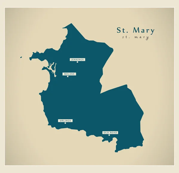 现代地图-圣玛丽 Ag — 图库矢量图片
