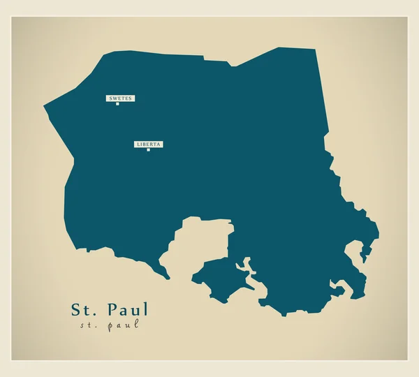 Moderne kaart - St. Paul Ag — Stockvector